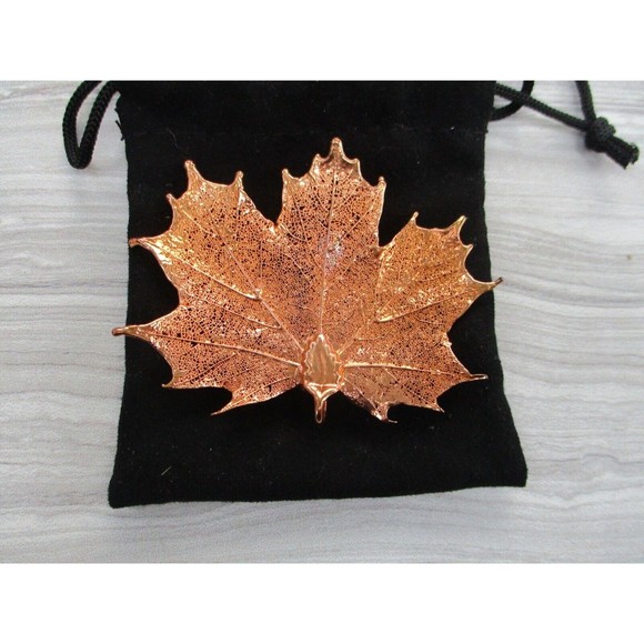Stunning Copper Plated Maple Leaf Pendant Autumn Leaves Fall 3 inches - Picture 2 of 8